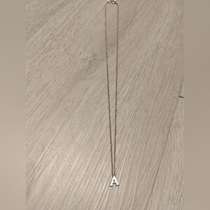 Sterling Silver Letter A Pendant Necklace